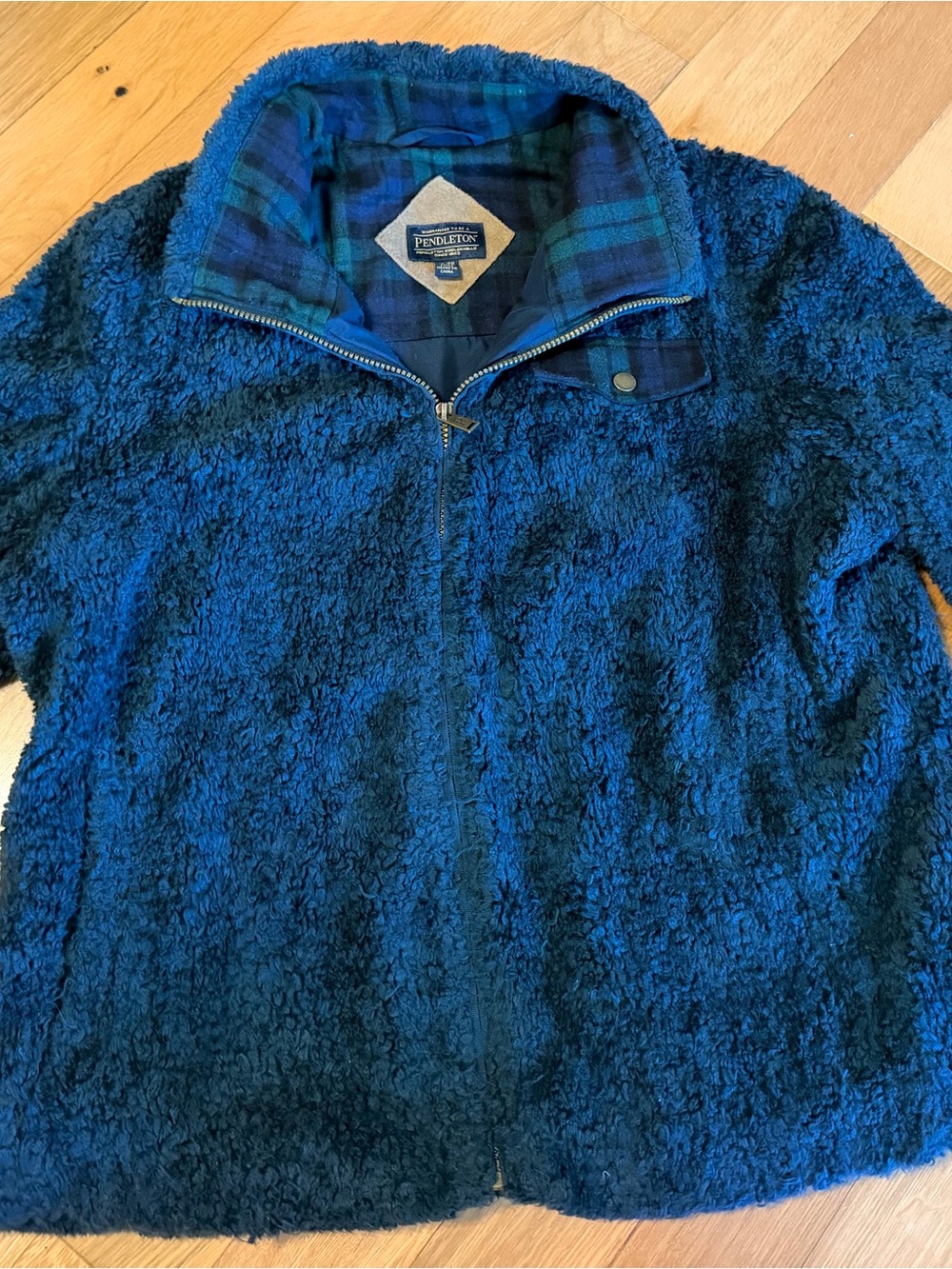 Pendleton Men’s XL Blue Sherpa Fleece Plaid Jacket P1558